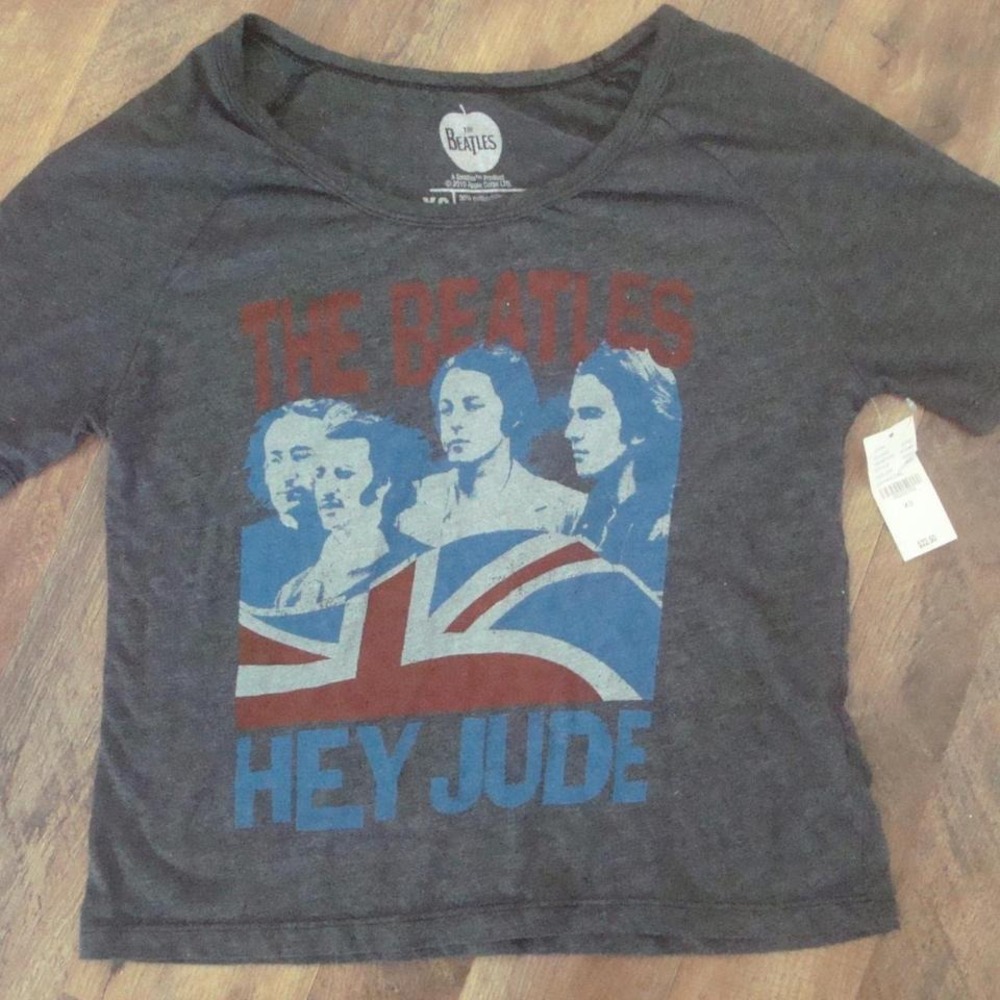 THE BEATLES HEY JUDE 2010 18X19 CROP TOP WOMENS SHIRT VINTAGE 00S Y2K S1